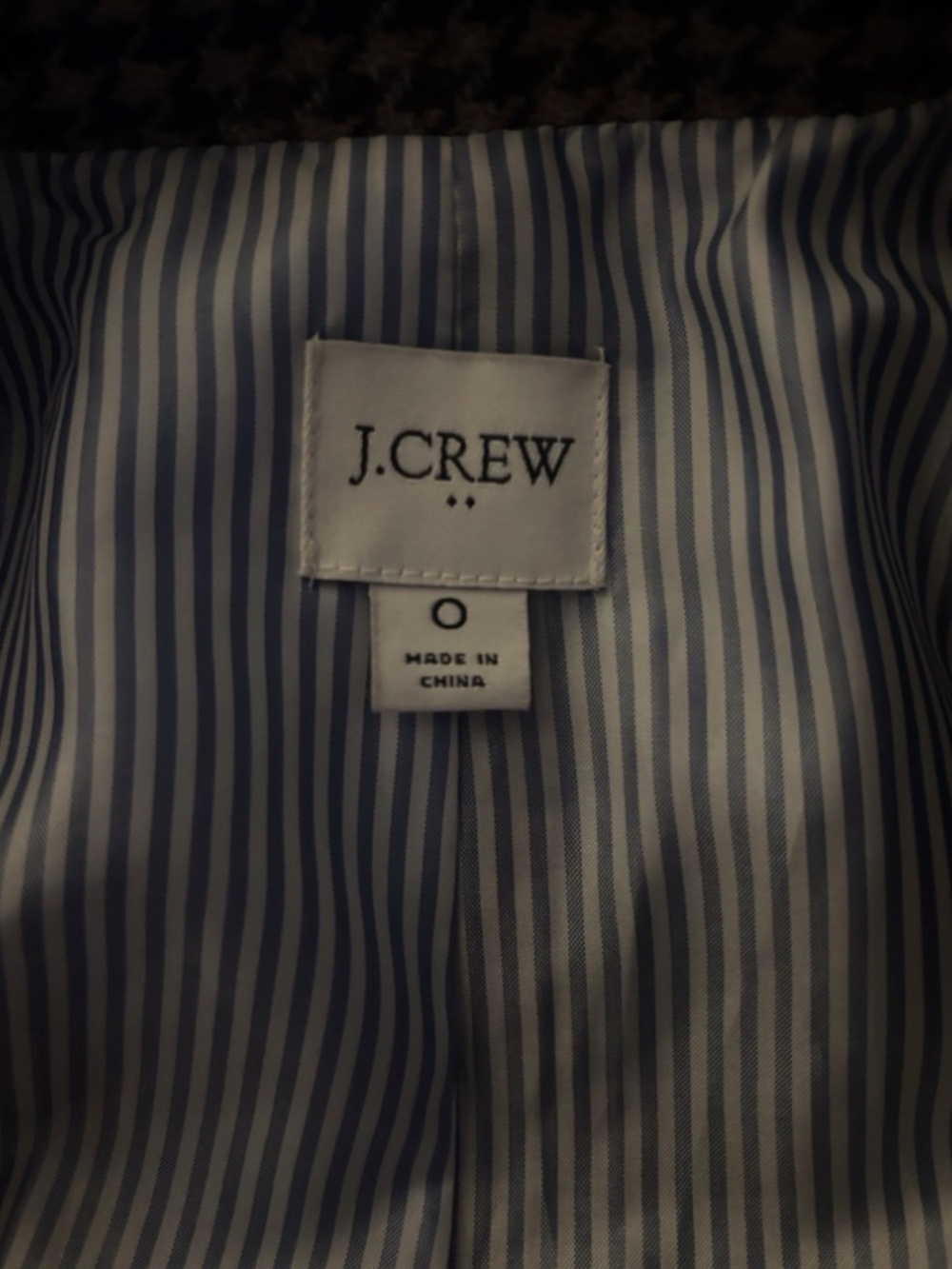 J.Crew Houndstooth Schoolboy Wool Blend Gold Button Jacket 0 - Picture 8 of 9